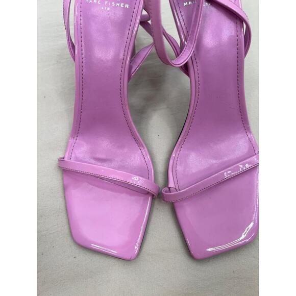 Marc Fisher Arthur Heels Size 7 Pink Strappy Square Toe Ankle Strap Modern Chic - Picture 5 of 12